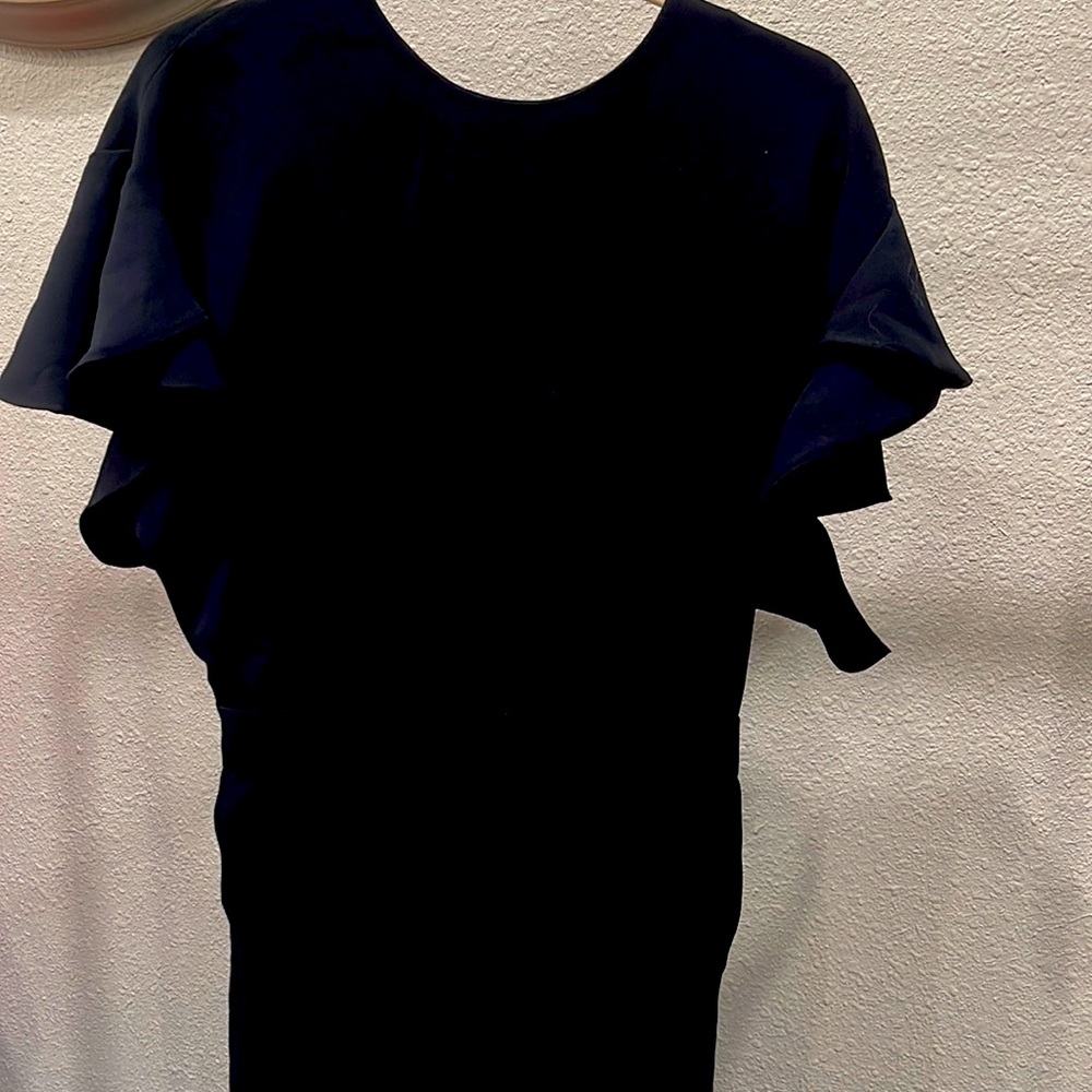 Iro European Black Ruffle Sleeve Jumpsuit w/ Pockets Size 38 (Small)